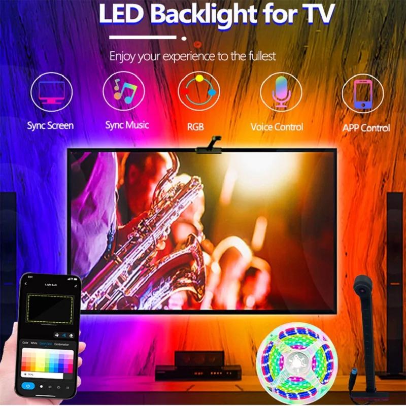 RGBIC TV LED Ʈ     ȭ Ʈ , 1080P ī޶ ȭ ũ Ʈ Ʈ, USB ںƮ PC Ʈ